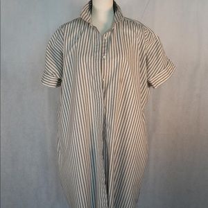 Ecote Striped Short Sleeve Shirt Dress/Tunic